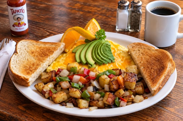 Chicken Fajita Omelette.